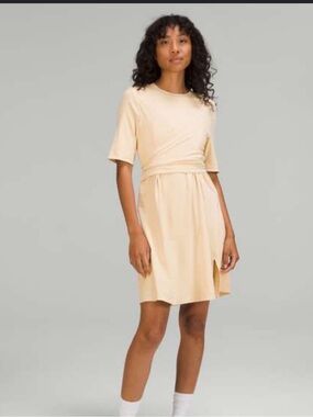 Lululemon Cotton Wrap-Front T-Shirt Dress